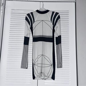 Black Scale Long Sleeve Dress Size S